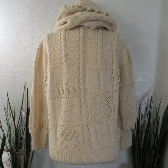 Hand Knit Button Front Cardigan & Infinity Scarf - Picture 3 of 8